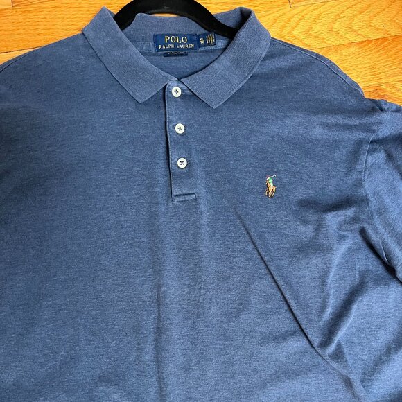 Polo Ralph Lauren Mens Blue Polo Shirt Pony Logo Classic Fit Sz XL Short Sleeve - Picture 2 of 7